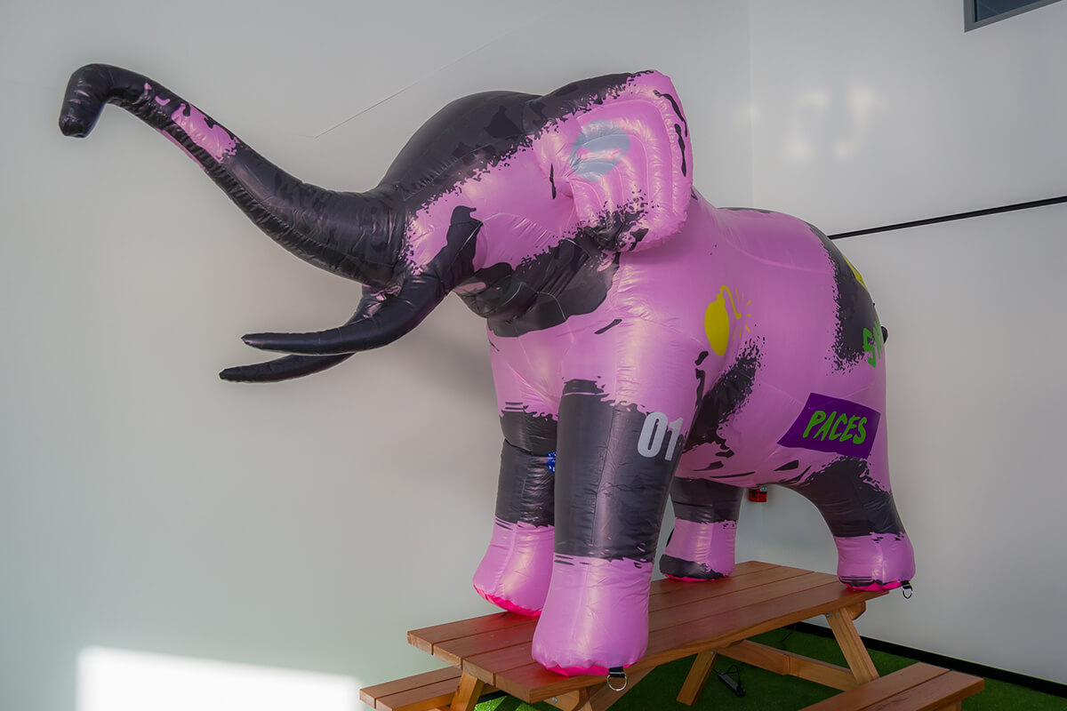 Inflatable Elephant For Use By A Musician