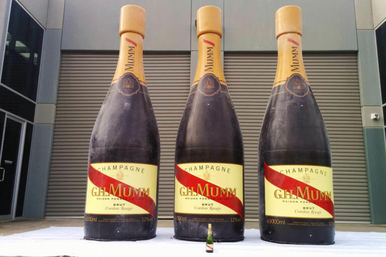 Inflatable Champagne Bottles for GH Mumm