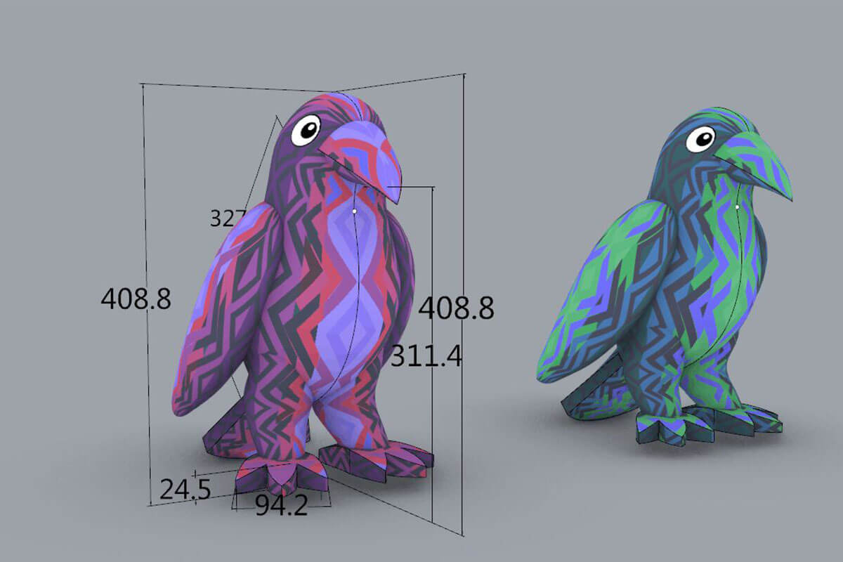 3D Inflatable Bird with Colour