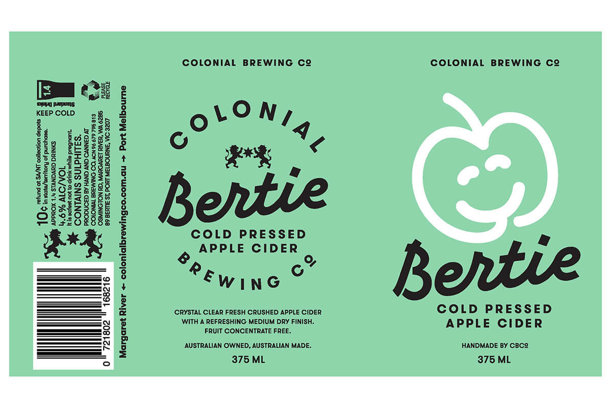 Bertie Cider Can Label