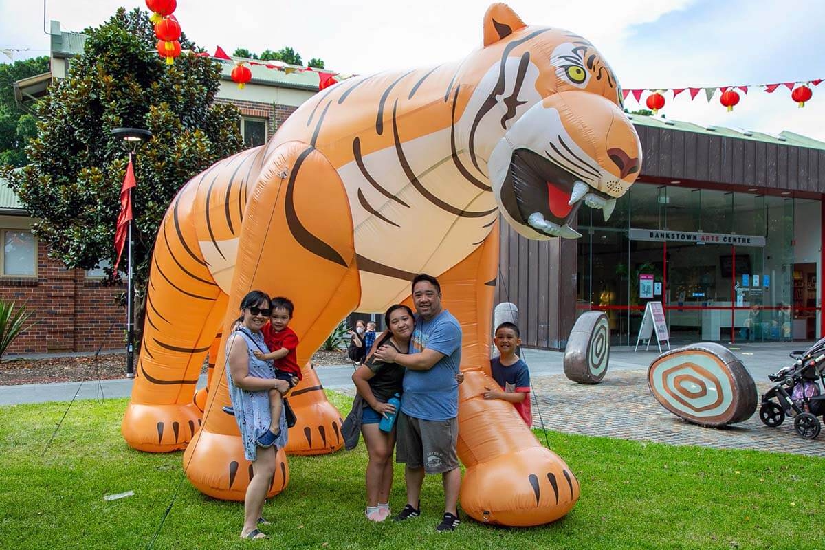 Inflatable Lunar Tiger In Use