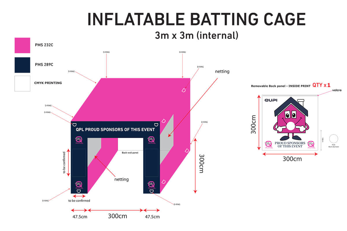 Inflatable Batting Cage 2D Artwork